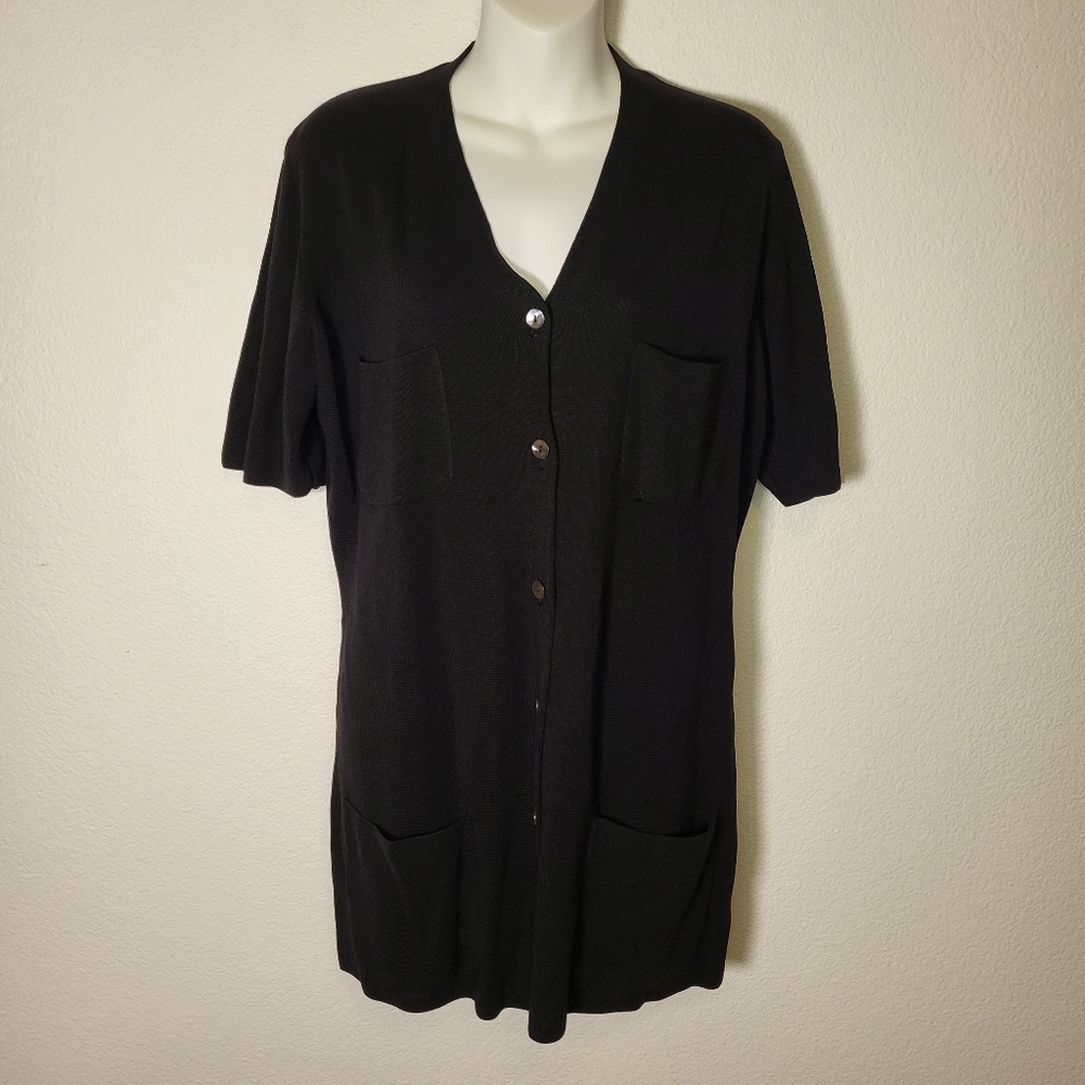 NWOT Cividini Italian Silk Cardigan size 48 Italian, 12 US, XL